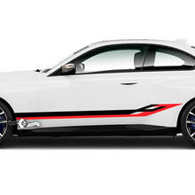 Paire BMW M2 M240 G42 F22 F87 M Performance panneau à bascule bandes latérales portes bande vinyle autocollant autocollant 2 couleurs
 2