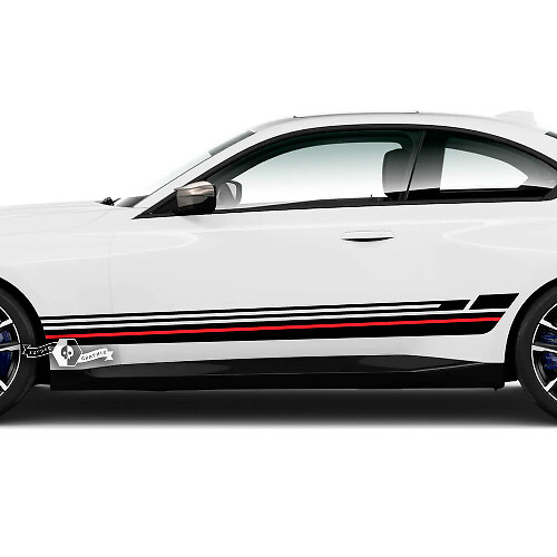 Paire BMW M2 M240 G42 F22 F87 M Performance panneau à bascule bandes latérales ligne portes bande M vinyle autocollant autocollant 2 couleurs
