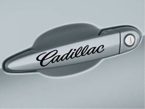 Paire de décalcomanies en vinyle pour poignée de porte Cadillac Script pour Cadillac