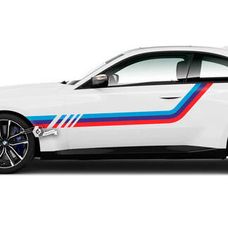 Paire BMW M2 M240 G42 F22 F87 M Performance panneau à bascule rayures portes garde-boue bande latérale vinyle autocollant autocollant M couleurs
