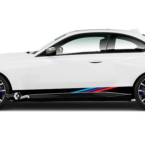 Paire BMW M2 M240 G42 F22 F87 M Performance Rocker Panel Bandes latérales Portes Stripe Vinyl Decal Sticker
