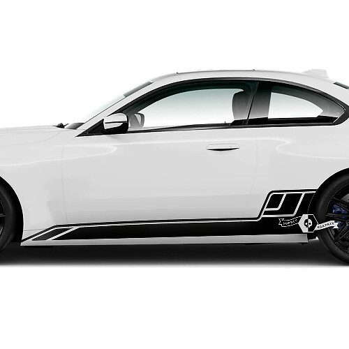 Paire BMW M2 M240 G42 F22 F87 M Performance Rocker Panel Side Stripe Portes Stripe Vinyl Decal Sticker
