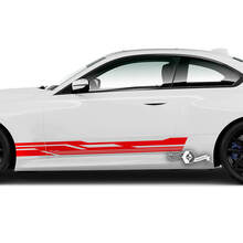 Paire BMW M2 M240 G42 F22 F87 M Performance Portes à rayures latérales Autocollant en vinyle à rayures modernes
 2