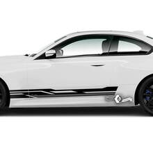 Paire BMW M2 M240 G42 F22 F87 M Performance Portes à rayures latérales Autocollant en vinyle à rayures modernes
 3