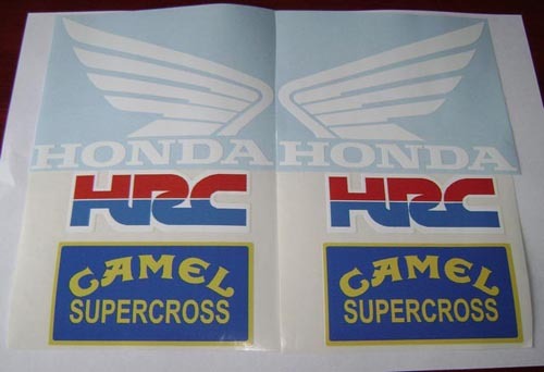 Autocollant en vinyle blanc Honda HRC Camel Supercross pour moto
