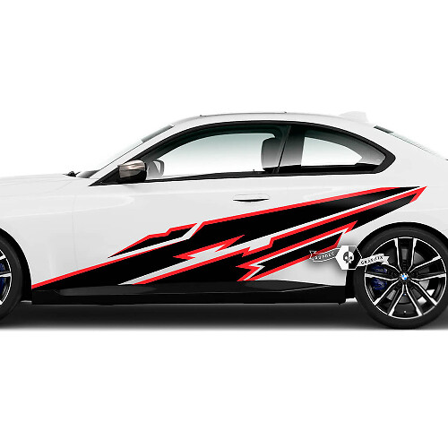 Paire BMW M2 M240 G42 F22 F87 M Performance Wrap Splash côté garde-boue portes lignes garniture vinyle autocollant autocollant 2 couleurs
