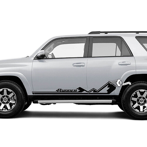 Autocollant en vinyle à rayures style montagnes de marque pour porte latérale Toyota 4Runner