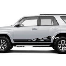 Paire d'autocollants en vinyle à rayures pour porte latérale de Toyota 4Runner TRD, panneau à bascule en montagne, lignes à rayures
 2