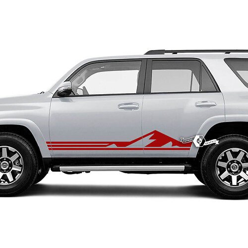 Paire d'autocollants en vinyle pour porte latérale 4Runner, montagnes, panneaux à bascule, lignes à rayures, autocollants adaptés à Toyota 4Runner TRD
