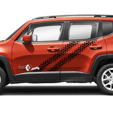 Paire Jeep Renegade Portes latérales Pneu Piste Graphique Vinyle Autocollants Autocollant
 2
