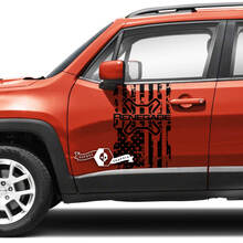 Paire Jeep Renegade Portes Latérales Drapeau USA Détruit Graphique Vinyle Autocollant
 2