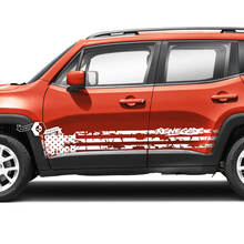 Paire Jeep Renegade Side Rocker Panel Drapeau USA Détruit Graphique Vinyle Autocollant
 2