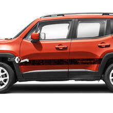Paire Jeep Renegade Side Rocker Panel Drapeau Carte Topographique Graphique Vinyle Autocollants Autocollant
 2