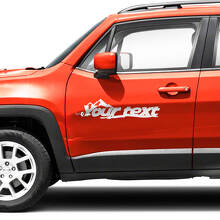 Autocollants Vinyle Personnalisés Texte Montagnes Garde-Boue Capot Portes Latérales pour Jeep Renegade 2