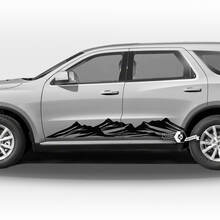 Paire Dodge Durango Portes latérales Rayures Panneau à bascule Montagnes Wrap Autocollants en vinyle
 2