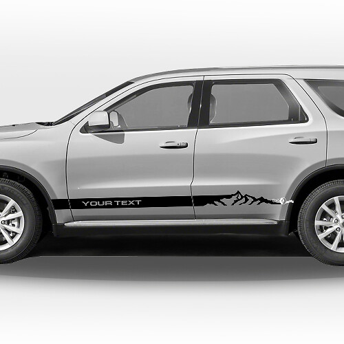 Paire d'autocollants vinyle bandes latérales style montagne pour Dodge Durango