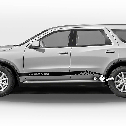 Paire Dodge Durango Portes latérales Panneau à bascule Montagnes Rayures Garniture Autocollants en vinyle
