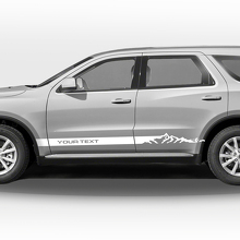 Paire d'autocollants vinyle bandes latérales style montagne pour Dodge Durango_2
