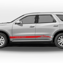 Paire d'autocollants vinyle bandes latérales style montagne pour Dodge Durango_3