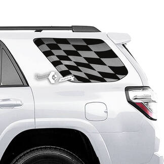 Paire de 4Runner damier drapeau fenêtre côté vinyle autocollants autocollants pour Toyota 4Runner
 1