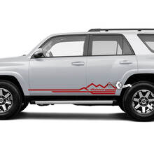 Paire d'autocollants en vinyle pour porte latérale, 4 coureurs, montagnes, panneaux à bascule, lignes, garniture, Logo, rayures, autocollants en vinyle pour Toyota TRD 4Runner
 2