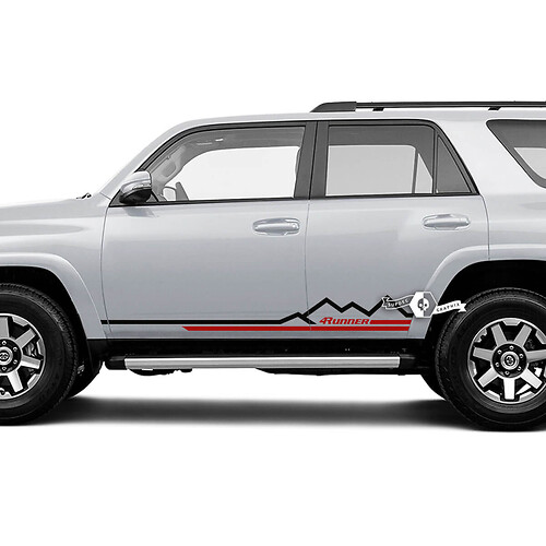Autocollants de garniture en vinyle pour porte latérale Toyota 4Runner | Rayures à bascule de montagne
