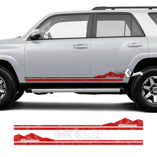 Paire d'autocollants en vinyle à rayures pour porte latérale, panneau à bascule de montagne, Style carte topographique, pour Toyota TRD 4Runner
