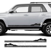 Paire d'autocollants en vinyle à rayures pour porte latérale, panneau à bascule de montagne, Style carte topographique, pour Toyota TRD 4Runner
 2