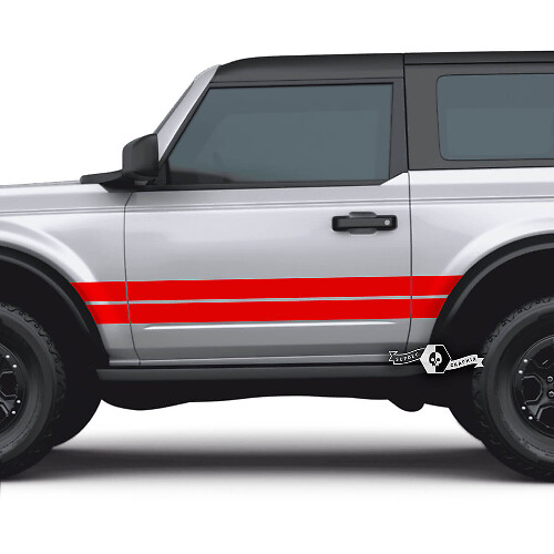 Paire d'autocollants à rayures latérales Ford Bronco 2 portes pour Ford Bronco
