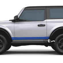 Paire de décalcomanies latérales Ford Bronco 2 portes, autocollants à double rayures fines pour Ford Bronco
 2