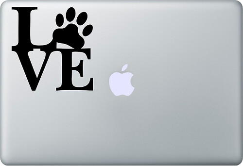 Autocollant autocollant Love Dog Pets pour ordinateur portable MacBook
