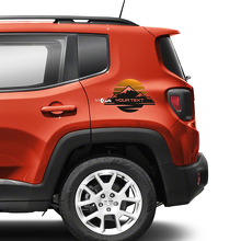 Paire Jeep Renegade Fender Mountain Side Logo Sunset Retro Old School Graphic Vinyl Decal Autocollant Dégradé
 3