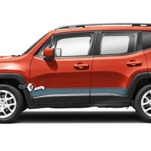 Paire Jeep Renegade Rocker Panel Side Stripe Graphic Vinyl Autocollant autocollant
 2