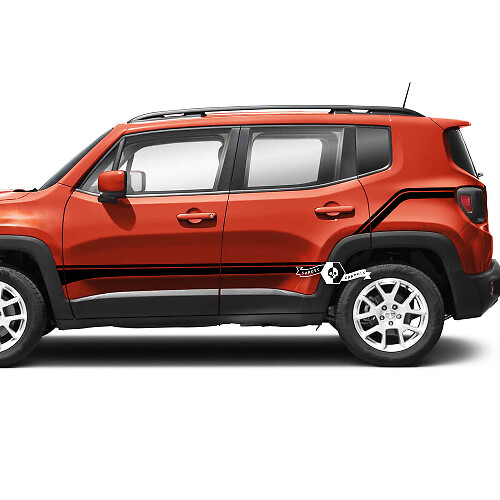 Paire Jeep Renegade Fender Portes Arrière Side Stripe Graphique Vinyle Autocollant Autocollant
