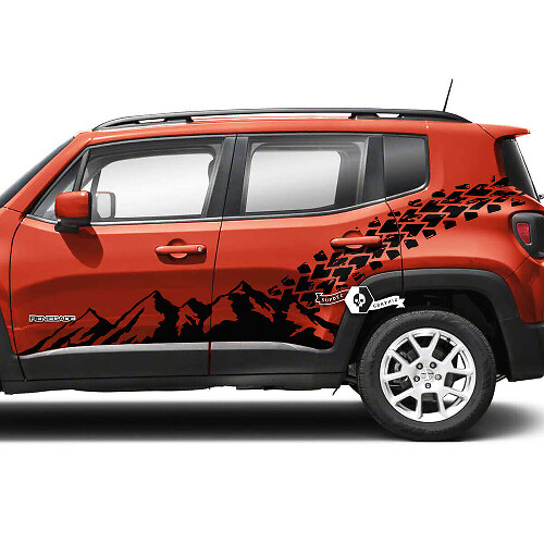 Autocollant Bande Latérale Pneu Empreinte pour Jeep Renegade