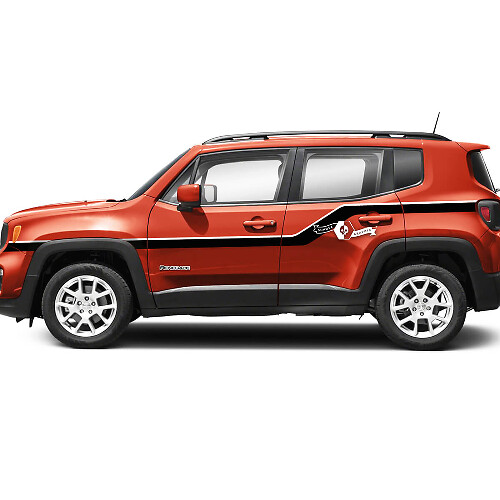 Paire Jeep Renegade Fender Portes Arrière Bande Latérale Graphique Vinyle Autocollant Autocollant 2 Couleurs
