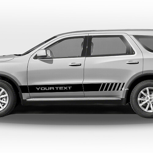 Bandes de course avec texte personnalisé Autocollant vinyle latéral pour Dodge Durango