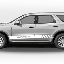 Bandes de course avec texte personnalisé Autocollant vinyle latéral pour Dodge Durango_2