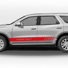 Bandes de course avec texte personnalisé Autocollant vinyle latéral pour Dodge Durango_3