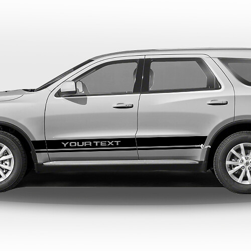 Ensemble d'autocollants vinyle à rayures latérales droites jumelées pour Dodge Durango