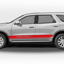 Ensemble d'autocollants vinyle à rayures latérales droites jumelées pour Dodge Durango_3