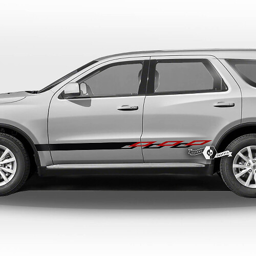 Paire Dodge Durango Portes Latérales Bascule Panneau Garniture Damier Drapeau Rayures Autocollant Vinyle Autocollants 2 Couleurs

