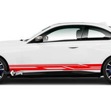 Paire BMW M2 M240 G42 F22 F87 M Performance Géométrie Bande latérale Portes Bande Vinyle Autocollant Autocollant
 2