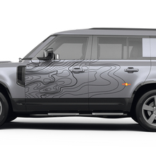 Doors de la paire Decal de carte topographique pour Land Rover Defender 110 Sticker en vinyle
 2