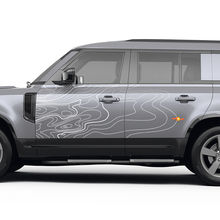 Doors de la paire Decal de carte topographique pour Land Rover Defender 110 Sticker en vinyle
 3
