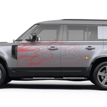 Doors de la paire Decal de carte topographique pour Land Rover Defender 110 Sticker en vinyle
 4