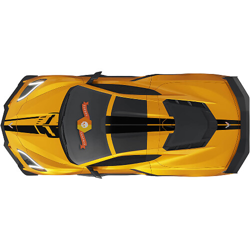 Autocollant vinyle latéral complet avec bandes de course pour Chevrolet Corvette C8