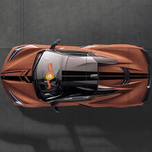 Autocollant vinyle latéral complet avec bandes de course pour Chevrolet Corvette C8_2