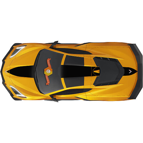 Kit d'autocollants en vinyle bandes de capot, toit et coffre pour Chevrolet Corvette C8