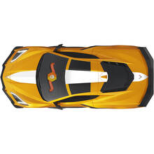 Kit d'autocollants en vinyle bandes de capot, toit et coffre pour Chevrolet Corvette C8_2